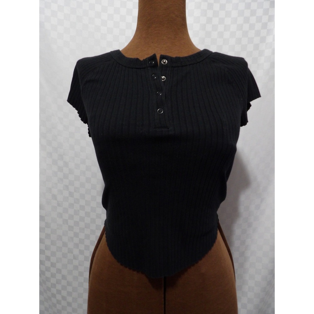 AMERICAN EAGLE Hey Baby Cropped Henley Tee | S
